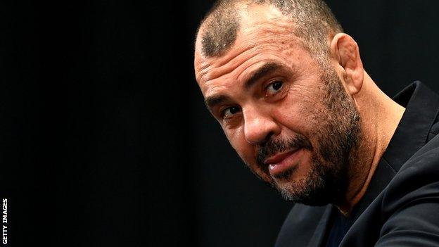 Michael Cheika at a press conference