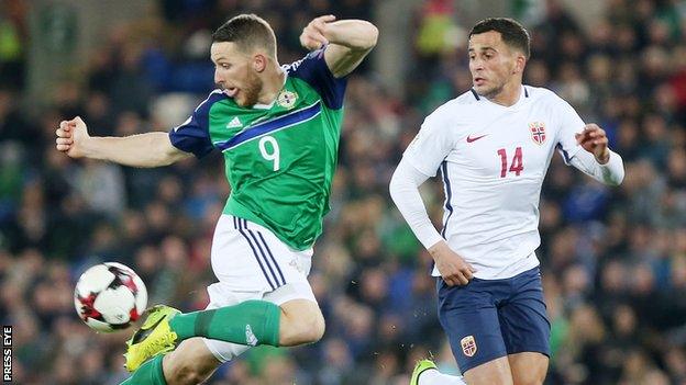 Conor Washington scored his third international goal against the Norwegians