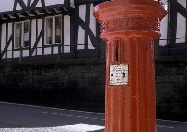 An 1850s fluted pillar box in Warwick