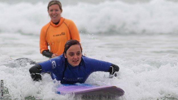 Child surfing