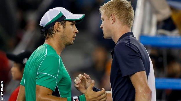 Britain's Kyle Edmund defeats Serbia's Dusan Lajovic