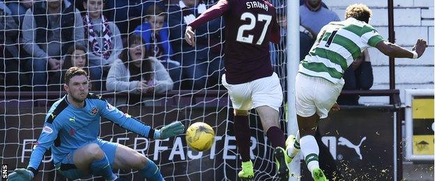 Sinclair helped himself to a sensational hat-trick in the 5-0 win over Hearts on Sunday