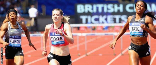 Eilidh Doyle is edged out by Cassandra Tate in Birmingham