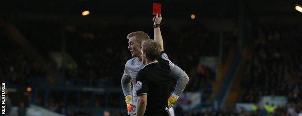 Jordan Pickford is sent off