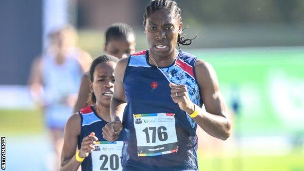 Caster Semenya competing in a 5,000m race in Pretoria last month