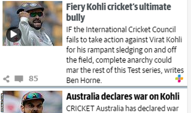 Herald Sun newspaper headlines