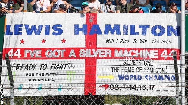 Lewis Hamilton flag at the British Grand Prix