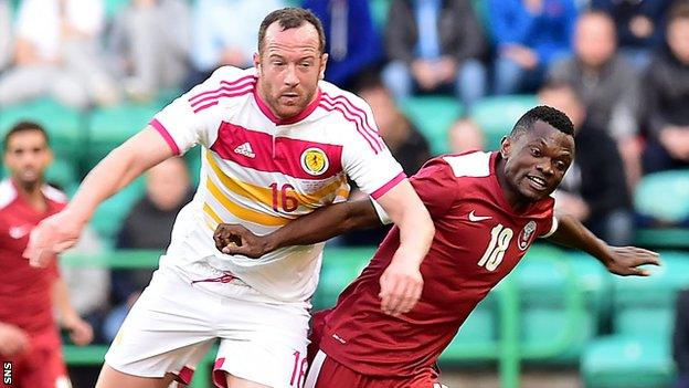 Charlie Adam in action for Scotland against Qatar