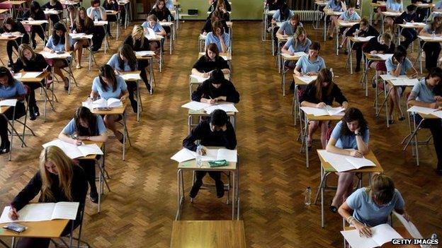 Students sitting exams