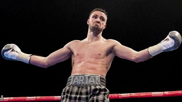 Josh Taylor celebrates at Glasgow Hydro