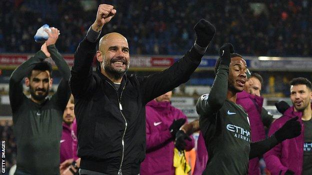 Manchester City players celebrate