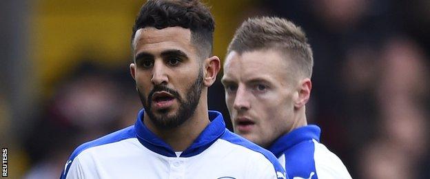 Riyad Mahrez and Jamie Vardy