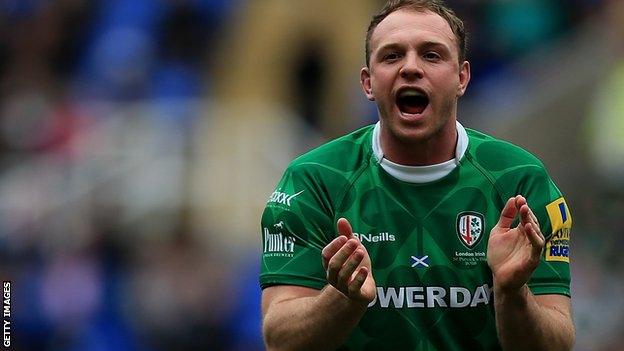 London Irish fly-half Greig Tonks