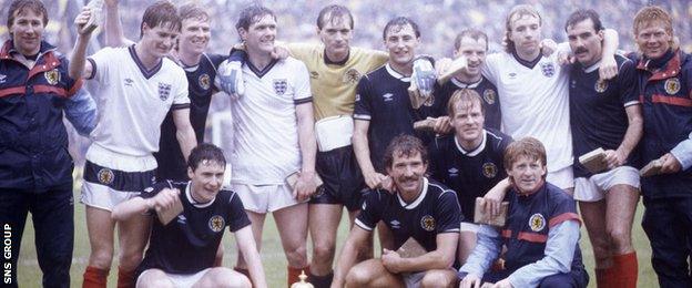 Souness and Strachan (bottom right) played together for Scotland in the 1980s