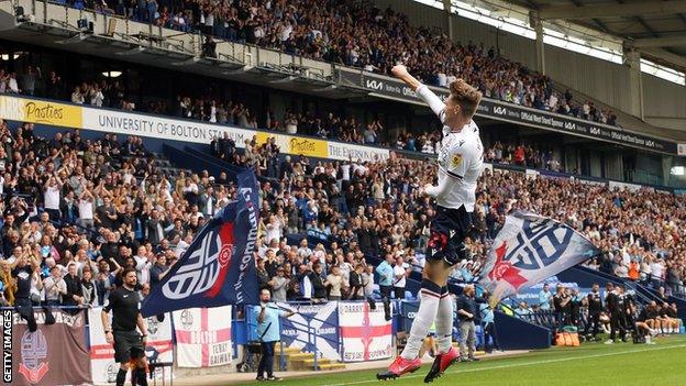 Conor Bradley celebrates a goal