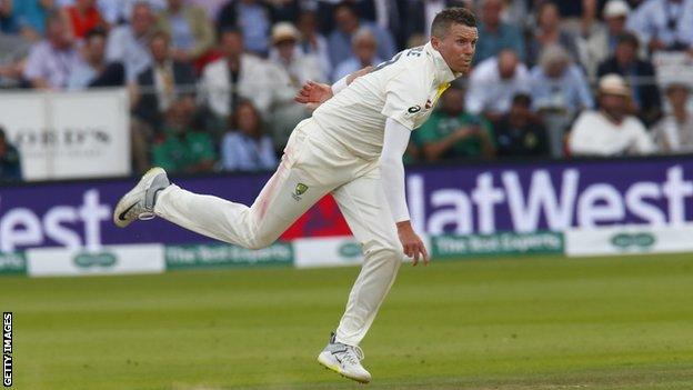 Australia pace bowler Peter Siddle bowls a delivery during the 2019 Ashes