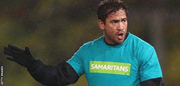 Gloucester fly-half Danny Cipriani in the warm-up before the game against Sale