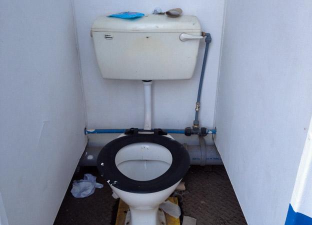 Glastonbury flushing toilet