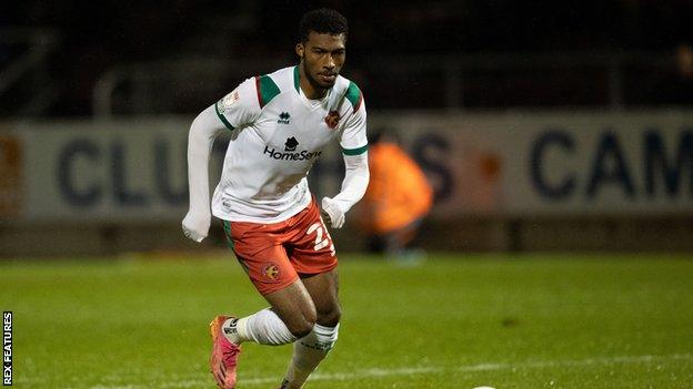 Tyrese Shade playing for Walsall in the EFL Trophy