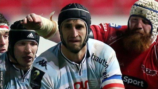 Luke Charteris comes under pressure from Jake Ball