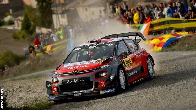 Kris Meeke in action in Spain on Saturday