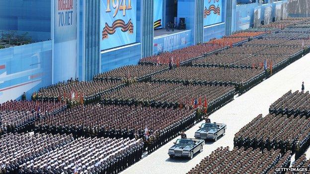 A Victory Day parade in Moscow's Red Square