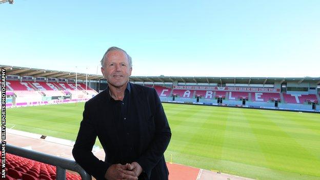 Former New Zealand captain Sean Fitzpatrick at Parc y Scarlets