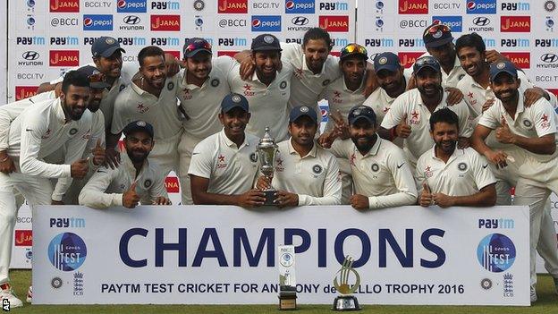 India with the Test series trophy