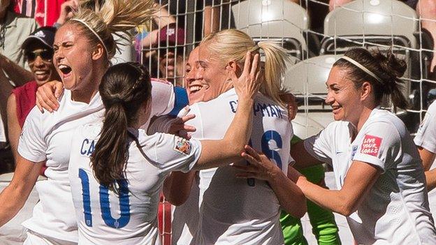 England celebrate during their win over Canada