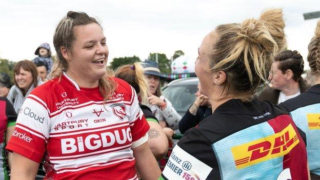 Sarah Beckett (left) joined Gloucester-Hartpury from Harlequins in the summer