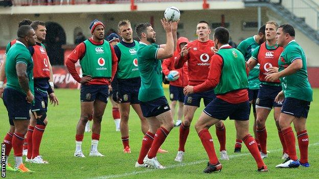 British Lions train in Jersey