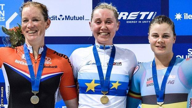 Katie Archibald won gold medals in the omnium and individual pursuit at the European Championships