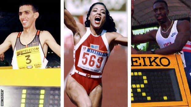 Hicham El Guerrouj, Florence Griffith-Joyner and Michael Johnson could lose their world records