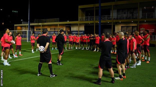 Liverpool training in Bangkok