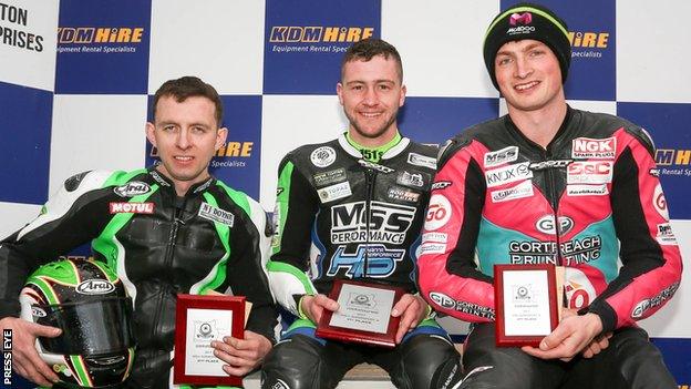 Adam McLean won the second Supersport race from Derek McGee and James Cowton