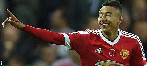 Manchester United winger Jesse Lingard