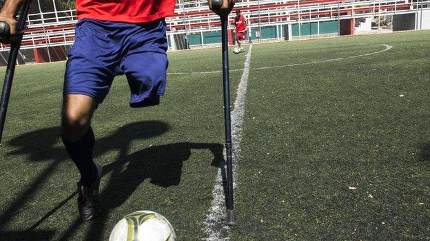 Disabled football player