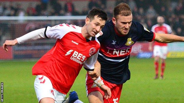 Jason Holt (left) in Fleetwood Town colours