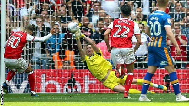 Dean Henderson saved a penalty at Wembley but was still on the losing side in the League One play-off final