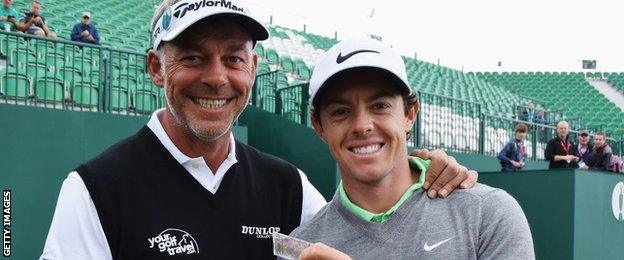 Dasrren Clarke and Rory McIlroy