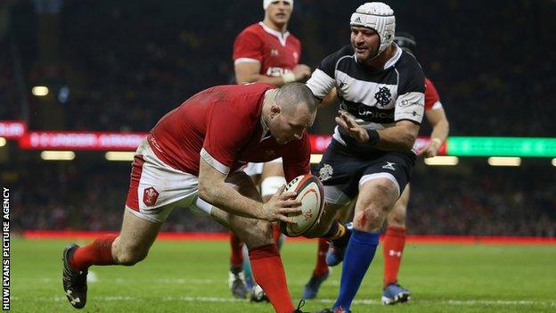 Ken Owens scored two tries for Wales while fellow hooker Rory Best led Barbarians in his final game