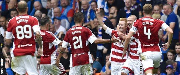 Hamilton drew 1-1 at Ibrox on Saturday