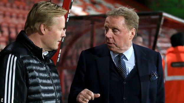 Harry Redknapp chats to Ronald Koeman