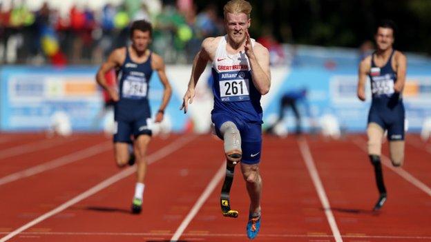 Jonnie Peacock holds the Paralympic title