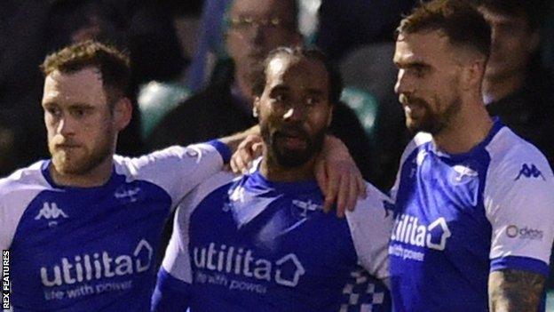 Tyrone Barnett scores for Eastleigh