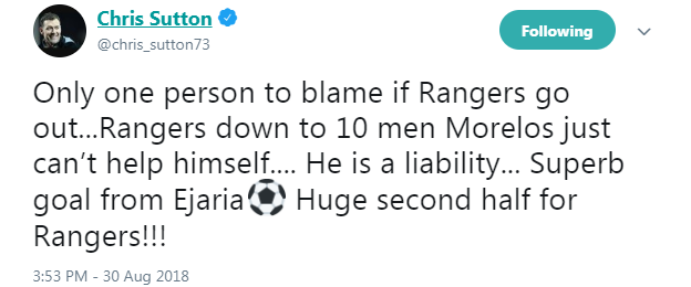 Chris Sutton tweet