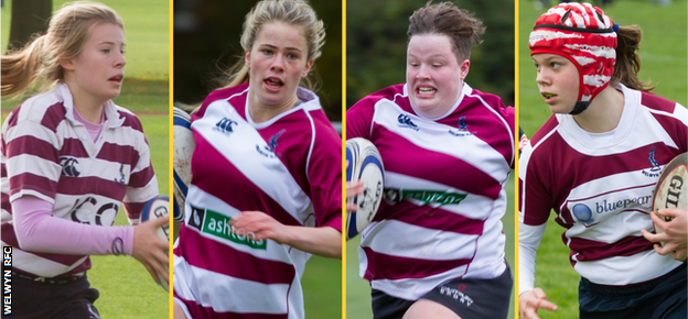 Zoe Harrison, Ella Wyrwas, Hannah Botterman and Helena Rowland