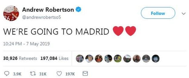 Andrew Robertson's tweet
