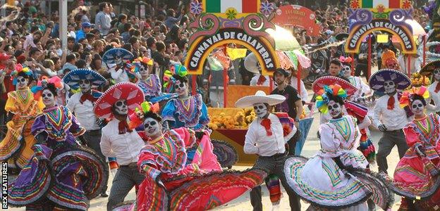 People dress up for the Day Of The Dead day