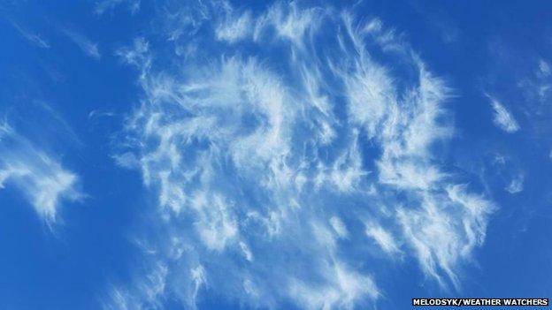 Cirrus uncinus in a blue sky